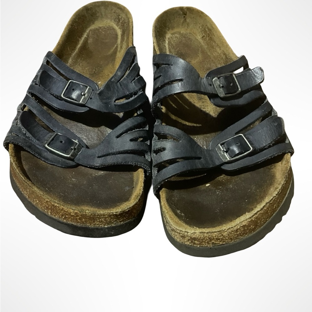 Birkenstocks leather navy blue Double Strap Sandals uk size‎ 39